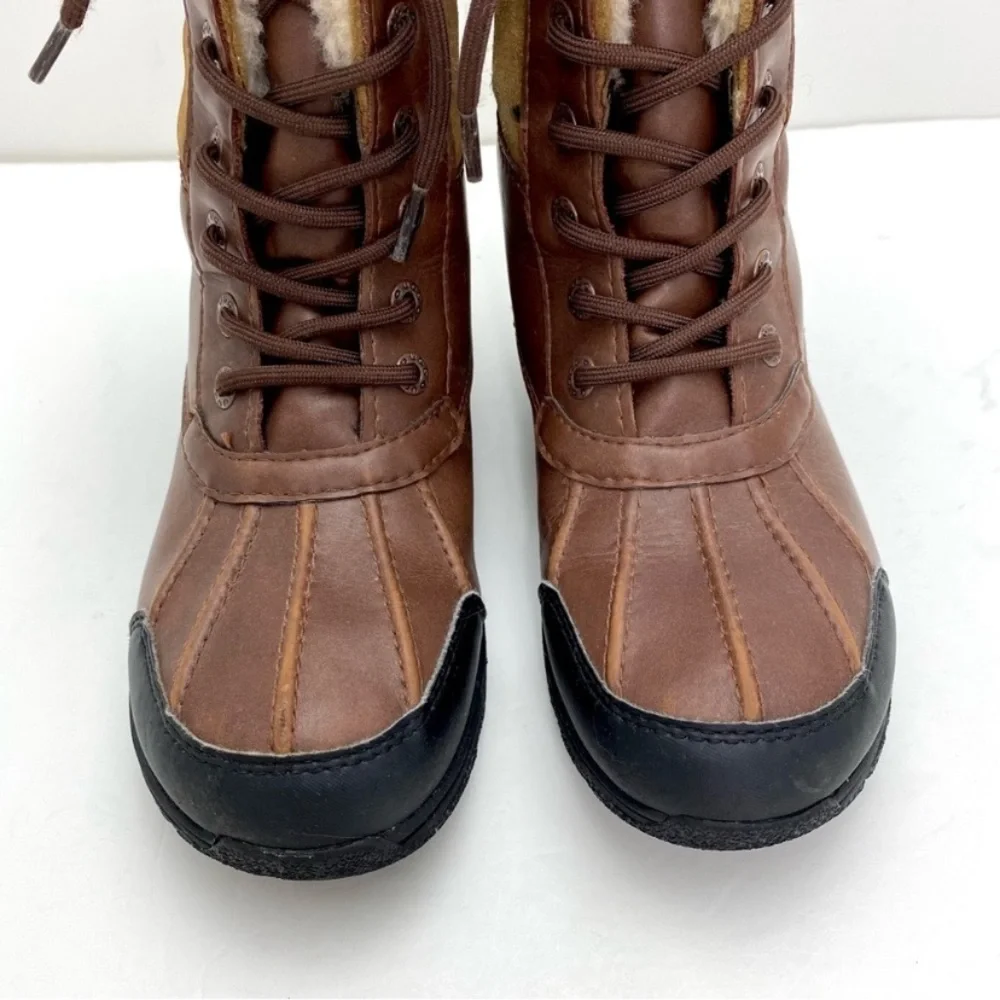 Ugg Butte II Boot Lace up Winter Snow Duck Boots Tan Brown Size 3 S/N 1098890K